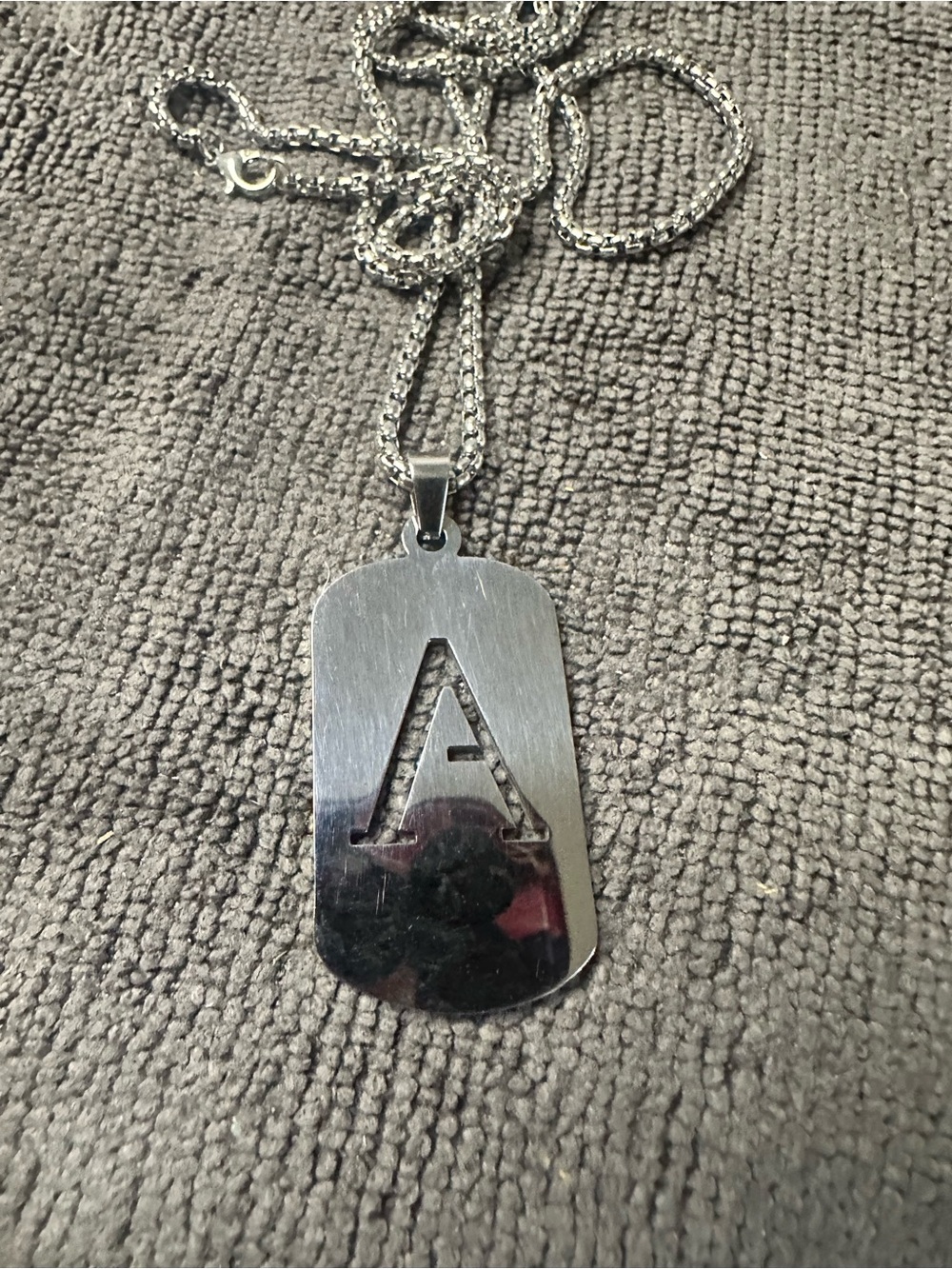 Personalized Cut-Out Letter A Pendant Necklace - Silver